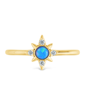 Load image into Gallery viewer, Sterling Silver Blue Opal Sparkle Ring
