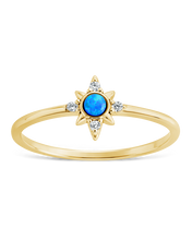Load image into Gallery viewer, Sterling Silver Blue Opal Sparkle Ring
