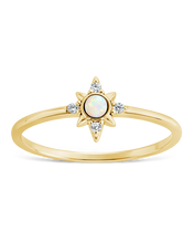 Load image into Gallery viewer, Sterling Silver White Opal Sparkle Ring
