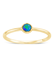 Load image into Gallery viewer, Sterling Silver Green Opal Solitaire Ring
