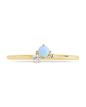 Load image into Gallery viewer, Sterling Silver Blue Opal Trio Ring
