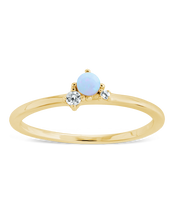 Load image into Gallery viewer, Sterling Silver Blue Opal Trio Ring

