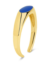 Load image into Gallery viewer, Sterling Silver Enamel Open Signet Ring
