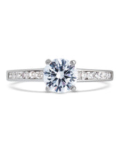 Load image into Gallery viewer, Sterling Silver Radiant CZ Engagement Ring
