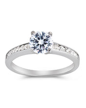 Load image into Gallery viewer, Sterling Silver Radiant CZ Engagement Ring
