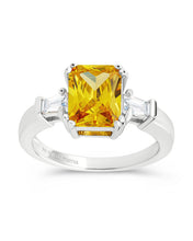 Load image into Gallery viewer, Sterling Silver Paris's Canary CZ Engagement Ring
