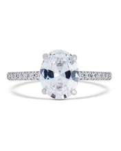 Load image into Gallery viewer, Sterling Silver Cubic Zirconia Oval Ring
