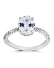 Load image into Gallery viewer, Sterling Silver Cubic Zirconia Oval Ring
