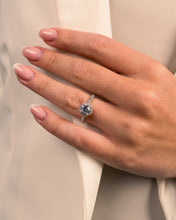 Load image into Gallery viewer, Sterling Silver Round Brilliant CZ Ring with Bead Set Border
