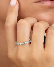 Load image into Gallery viewer, Sterling Silver CZ Bezel Band Ring
