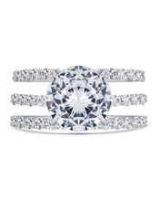 Load image into Gallery viewer, Sterling Silver Brilliant Engagement Ring Set of 3
