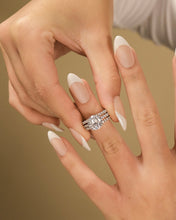 Load image into Gallery viewer, Sterling Silver Brilliant Engagement Ring Set of 3
