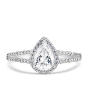 Load image into Gallery viewer, Sterling Silver CZ Pear Cut Engagement Ring
