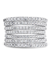 Load image into Gallery viewer, Sterling Silver CZ Multi-Row Statement Ring
