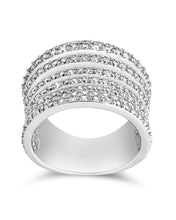 Load image into Gallery viewer, Sterling Silver CZ Multi-Row Statement Ring
