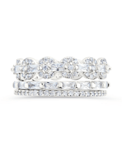 Load image into Gallery viewer, Sterling Silver Melody CZ Bezel Ring Set of 3
