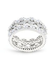 Load image into Gallery viewer, Sterling Silver Melody CZ Bezel Ring Set of 3
