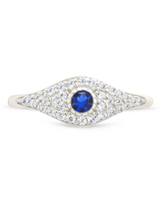 Load image into Gallery viewer, Sterling Silver Mozzie Evil Eye Ring
