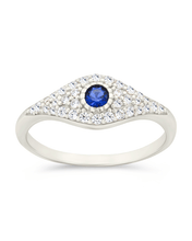 Load image into Gallery viewer, Sterling Silver Mozzie Evil Eye Ring
