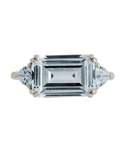 Load image into Gallery viewer, Sterling Silver Emerald &amp; Trillion Ring
