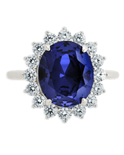 Load image into Gallery viewer, Sterling Silver Sapphire Halo Ring
