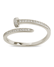 Load image into Gallery viewer, Sterling Silver Journey Twisted Sparkle Wrap Ring
