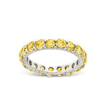 Load image into Gallery viewer, Sterling Silver Gracie Canary CZ Eternity Ring
