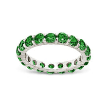 Load image into Gallery viewer, Sterling Silver Gracie Emerald CZ Eternity Ring
