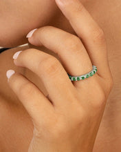Load image into Gallery viewer, Sterling Silver Gracie Emerald CZ Eternity Ring

