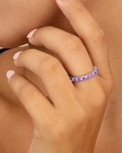 Load image into Gallery viewer, Sterling Silver Gracie Amethyst CZ Eternity Ring

