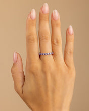 Load image into Gallery viewer, Sterling Silver Gracie Amethyst CZ Eternity Ring
