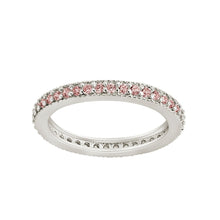 Load image into Gallery viewer, Sterling Silver 2.5mm Thin Pink CZ Band Ring
