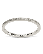 Load image into Gallery viewer, Sterling Silver 1.5mm Thin CZ Band Ring
