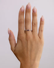 Load image into Gallery viewer, Sterling Silver Thin Amethyst CZ Stacking Birthstone Ring
