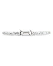 Load image into Gallery viewer, Sterling Silver Thin Clear CZ Stacking Birthstone Ring
