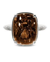 Load image into Gallery viewer, Sterling Silver Elongated Cushion Chocolate CZ Cocktail Ring
