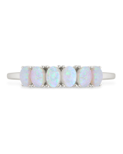 Load image into Gallery viewer, Sterling Silver Blue Opal Cluster Ring
