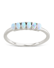 Load image into Gallery viewer, Sterling Silver Blue Opal Cluster Ring
