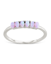 Load image into Gallery viewer, Sterling Silver Pink Opal Cluster Ring
