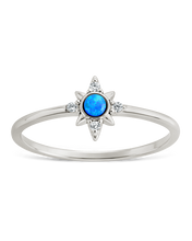 Load image into Gallery viewer, Sterling Silver Blue Opal Sparkle Ring
