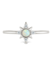 Load image into Gallery viewer, Sterling Silver White Opal Sparkle Ring
