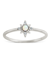 Load image into Gallery viewer, Sterling Silver White Opal Sparkle Ring

