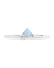 Load image into Gallery viewer, Sterling Silver Blue Opal Trio Ring
