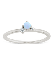 Load image into Gallery viewer, Sterling Silver Blue Opal Trio Ring
