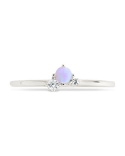 Load image into Gallery viewer, Sterling Silver Pink Opal Trio Ring
