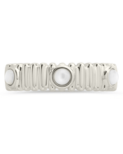 Load image into Gallery viewer, Sterling Silver Terry Pearl Studded Textured Ring
