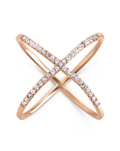 Load image into Gallery viewer, Sterling Silver CZ Criss Cross Ring
