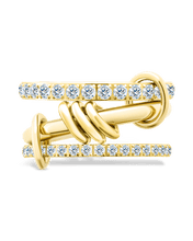 Load image into Gallery viewer, Sterling Silver Birgitta CZ Link Stacking Ring
