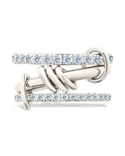 Load image into Gallery viewer, Sterling Silver Birgitta CZ Link Stacking Ring

