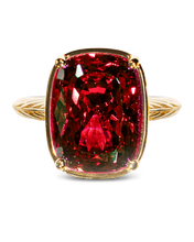 Load image into Gallery viewer, Sterling Silver Elongated Cushion Garnet CZ Cocktail Ring
